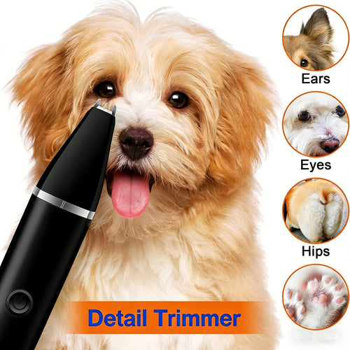 3-in-1 Pet Grooming Kit - Quiet Clipper, Nail Grinder & Detail Trimmer for Dogs & Cats