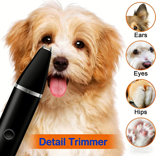3-in-1 Pet Grooming Kit - Quiet Clipper, Nail Grinder & Detail Trimmer for Dogs & Cats