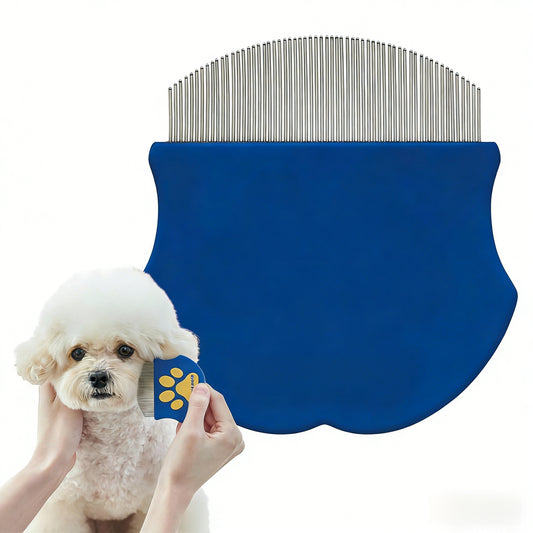 Professional Eye Comb for Pets | Stainless Steel Tear Stain Remover for Cats & Dogs | Gentle Round-Head Grooming Tool