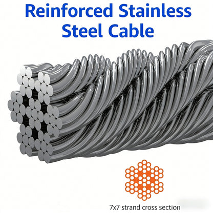 Heavy-Duty Dog Tie Out Cable - Stainless Steel Swivel Leash for Outdoor Use