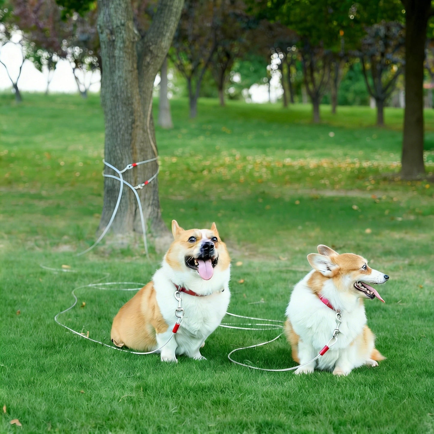 Heavy-Duty Dog Tie Out Cable - Stainless Steel Swivel Leash for Outdoor Use