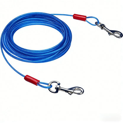 Heavy-Duty Dog Tie Out Cable - Stainless Steel Swivel Leash for Outdoor Use
